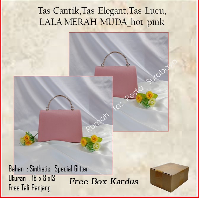 Tas Cantik,Tas Elegant,Tas Lucu,LALA MERAH MUDA_hot pink