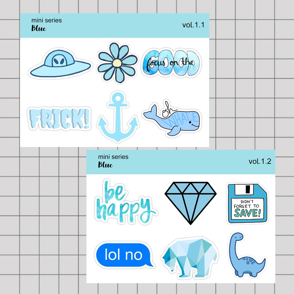 

Stiker Tumblr HP aesthetic / Stiker Laptop custom / stiker HP / Stiker Kpop | BLUE MINI 1