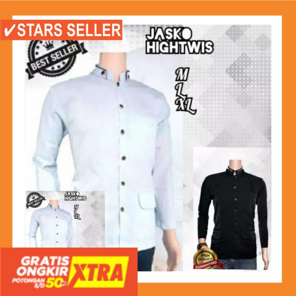 BUSANA MUSLIM TERBAIK MURAH BARU KECIL BESAR JUMBO BIG / Jasko Polos Putih Hitam - TERBBAIK