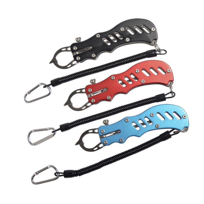 fish grip bahan aluminium+tali lanyard