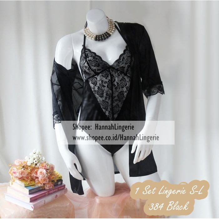 Lingerie Kimono Baju Tidur Sekse Seserahan Pengantin Lingering S M L Lingerie Wanita Ungu Hitam 384