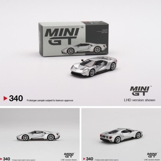 MINIGT 340 FORD GT INGOT SILVER DIECAST MINI GT MGT