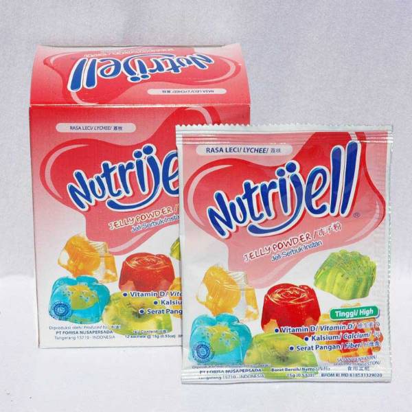 Nutrijell Agar&quot; Jelly Powder Nutrijel Ekonomis Rasa Leci 15 Gram