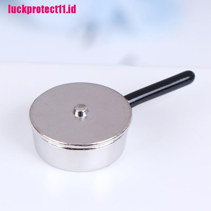 Lucktoy 4pcs / Set Mainan Miniatur Panci Metal Skala 1: 12 Untuk Aksesoris Rumah Boneka