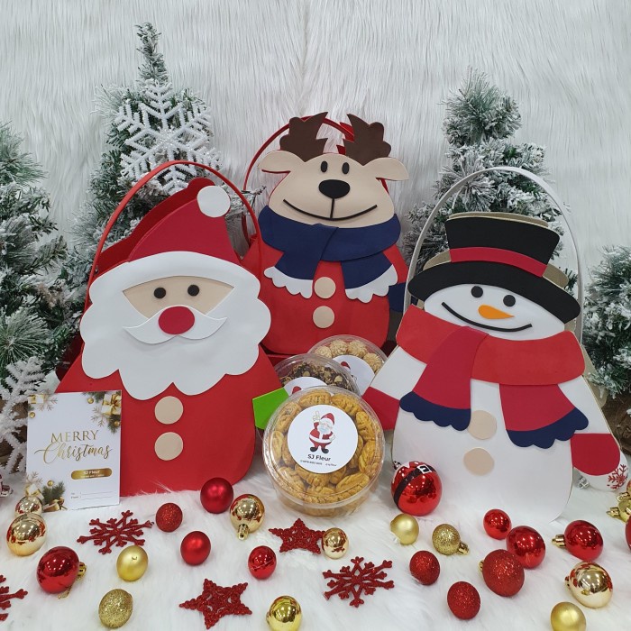 

Paket dekorasi hampers natal christmas parcel hadiah 65 - SNOWMAN...