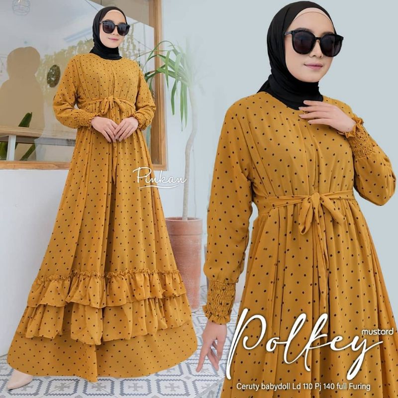 COD // gamis ceruty polkadot rumbai // gamis polkadot // gamis polka // gamis // gamis ceruty /gamis