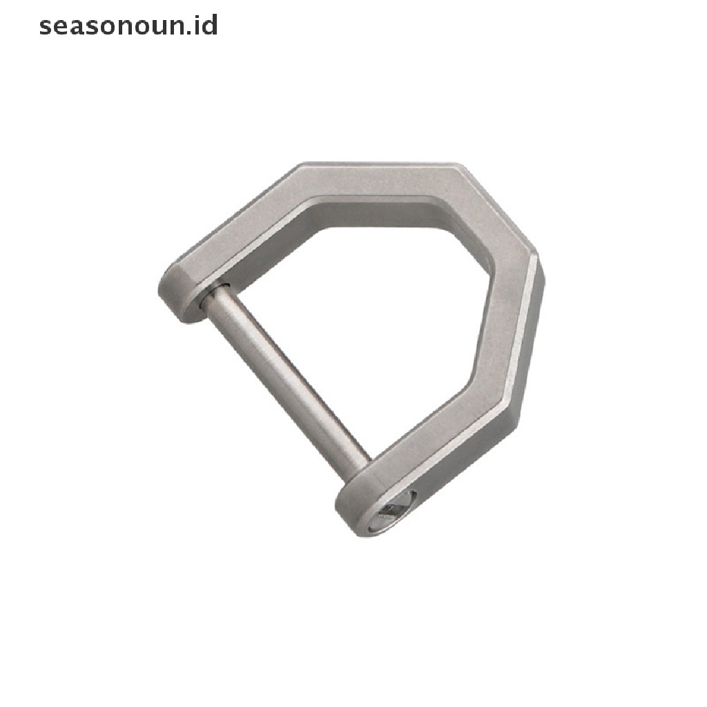 【seasonoun】 D Shape Multi-purpose Mini Lock Titanium Buckles Keyring Car Buckle Outdoor Tool .