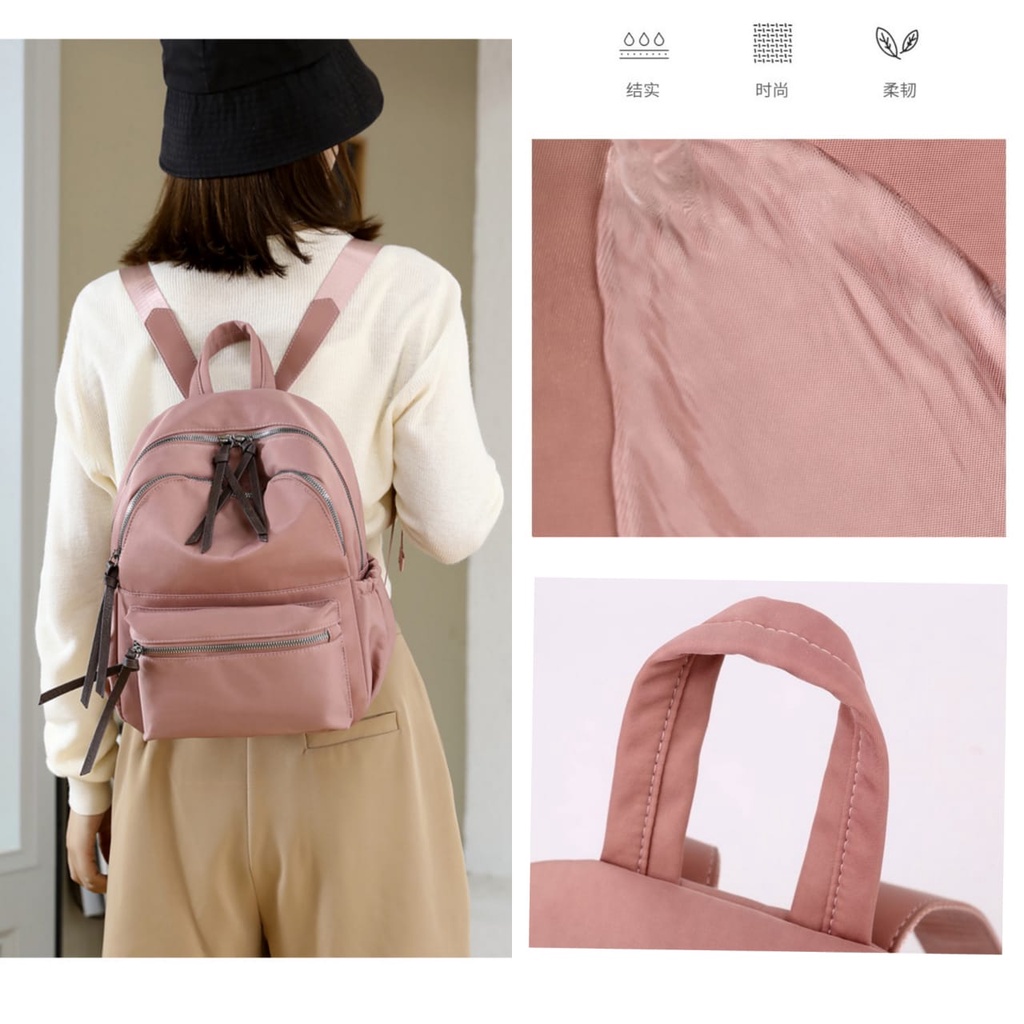 TAS RANSEL WANITA 3 RESLETING ANTI AIR LUSCA TA454P3 MINI BACKPACK CEWEK KOREA KEKINIAN GENDONG PUNGGUNG MURAH KECIL PREMIUM IMPORT BATAM