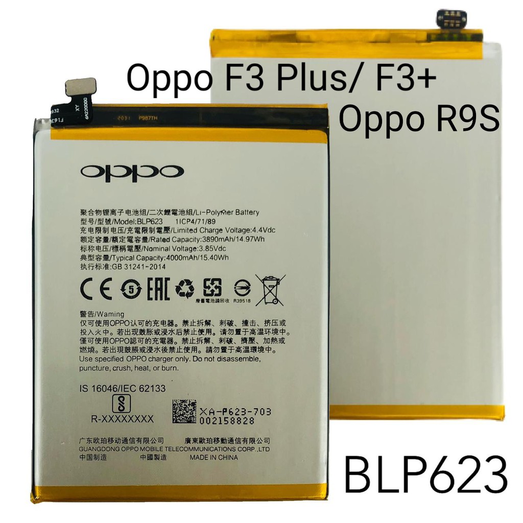 Baterai Batre Oppo F3 Plus BLP 623 Batere Oppo F3+ BLP623 Original