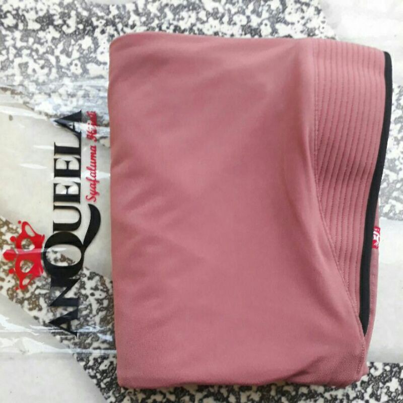 (GROSIR TERMURAH!!) Lijum List Jumbo Anqueela  Jilbab Instant Khimar Syar'i Jersi Super-DustyPink