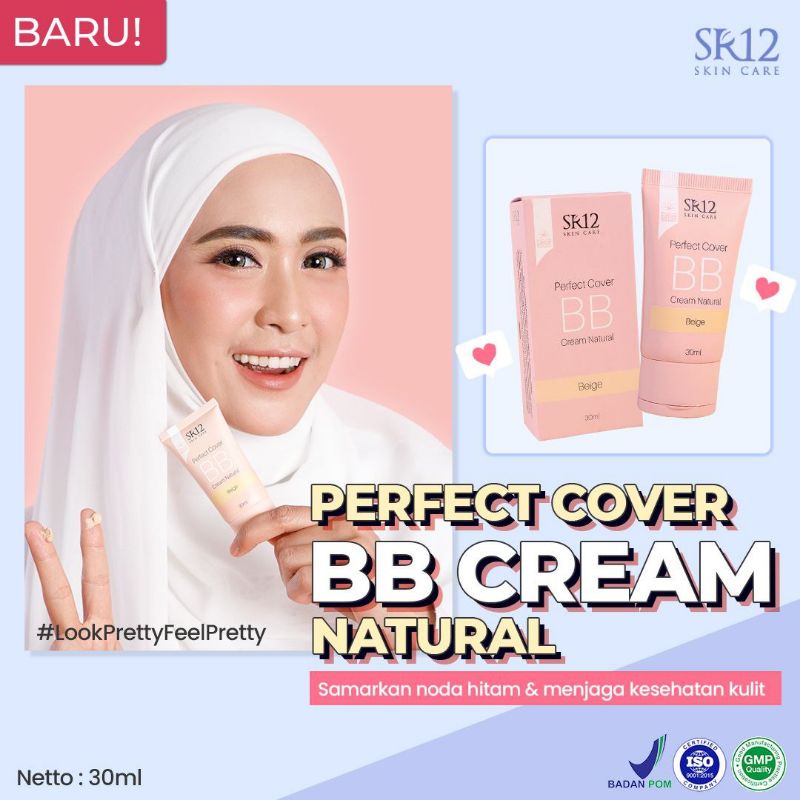 BB Cream SR12 Perfect Cover Natural Look Spf 20 Menutupi Flek Hitam Bekas Jerawat Mencerahkan Kulit Wajah