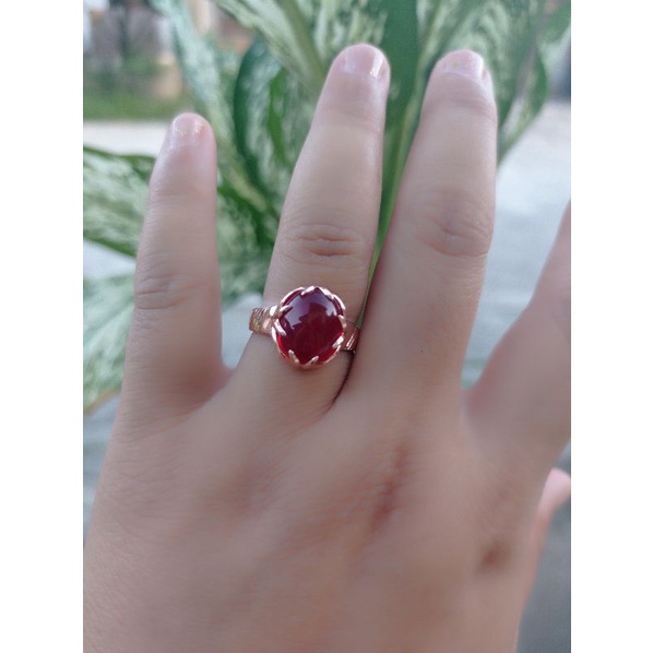 Cincin Batu delima Merah
