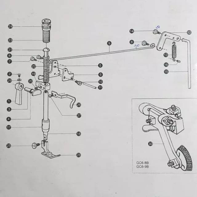 Platuk Mati 22T7-016 / Jalur Benang Mesin Jahit 1 jarum TYPICAL / Slack Thread Regulator