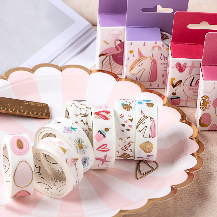 

INDORETAIL | Hot Sale Cute Kartun Kertas Washi Tape Foil Glitter Scrapbooking Dekoratif Masking