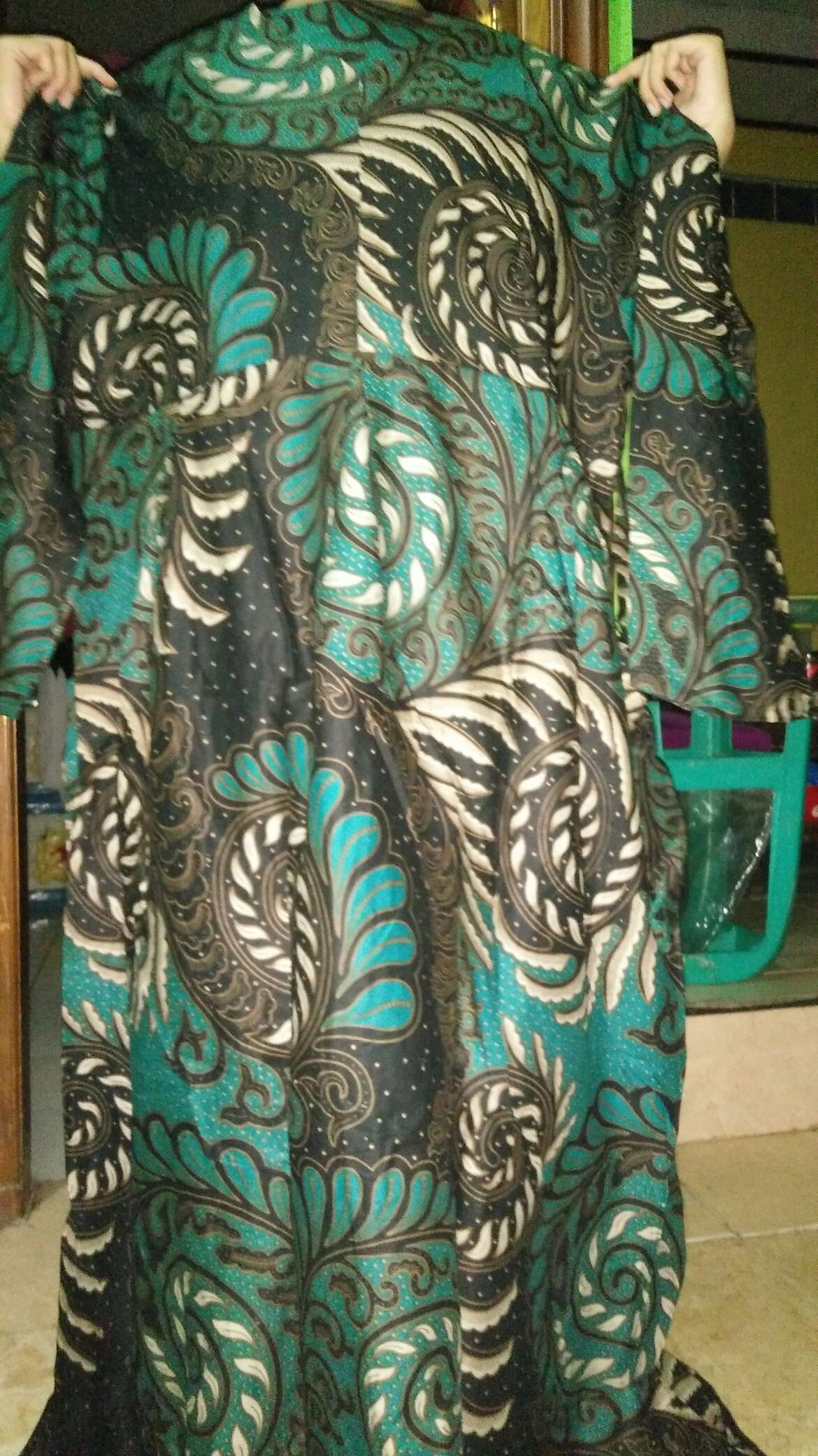 Batik Couple Gamis Batik Maura Sania Ruffle Ori Ndoro Jowi Dnt Size M L Xl All Size