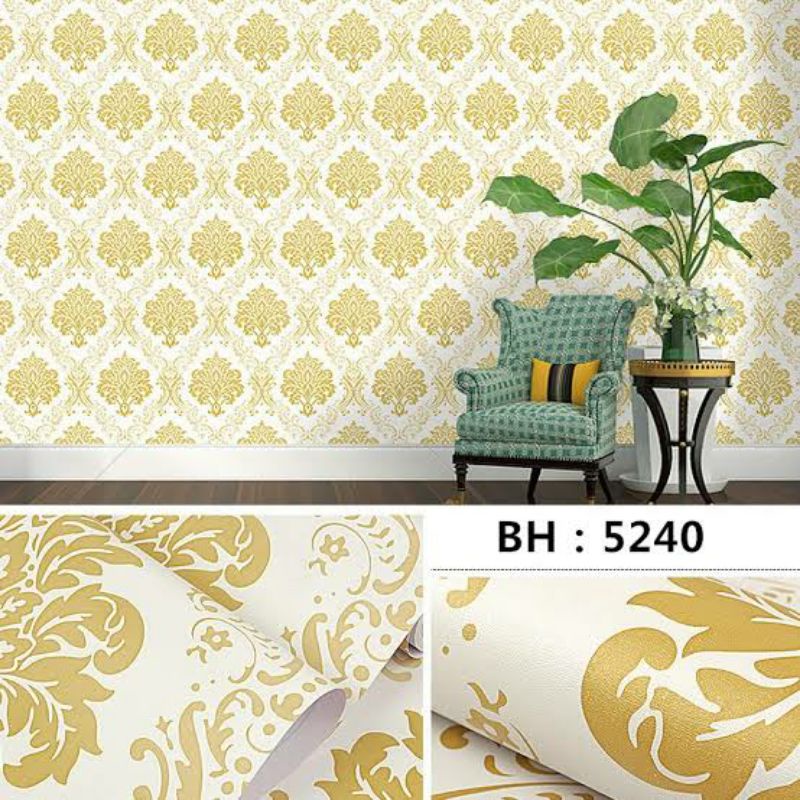 Wallpaper dinding batik emas
