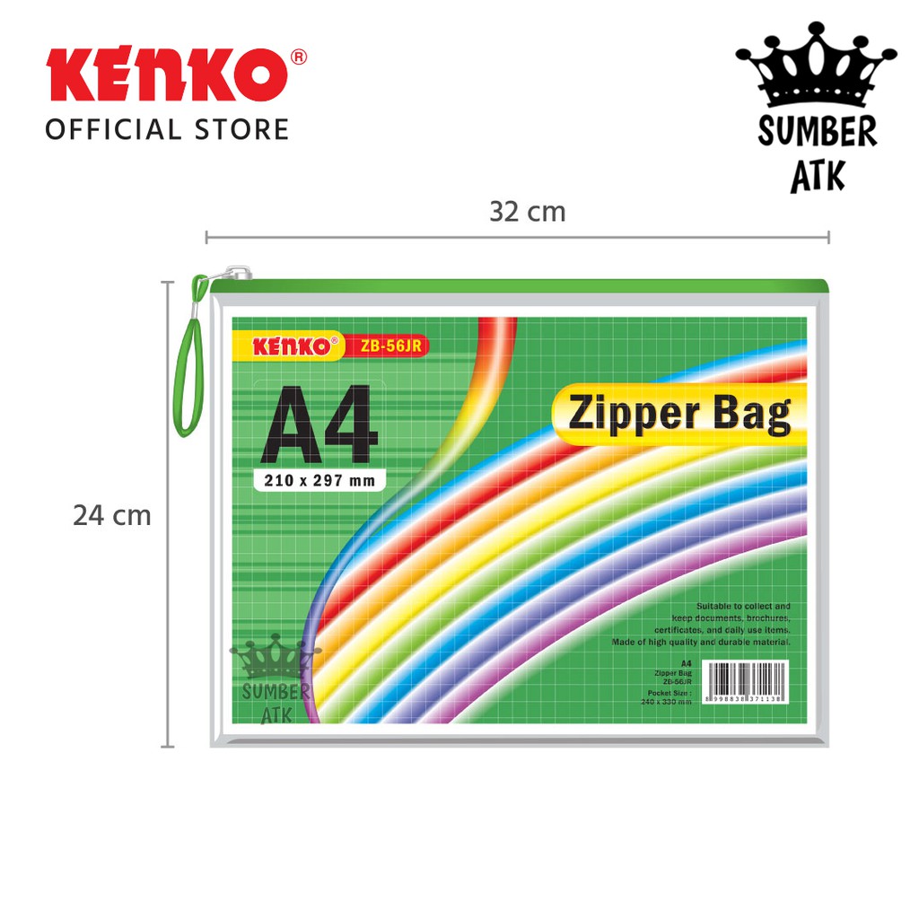 

KENKO PVC Zipper Bag Jaring ZB-56 A4 / TAS DOKUMEN SLETING - 1 PCS