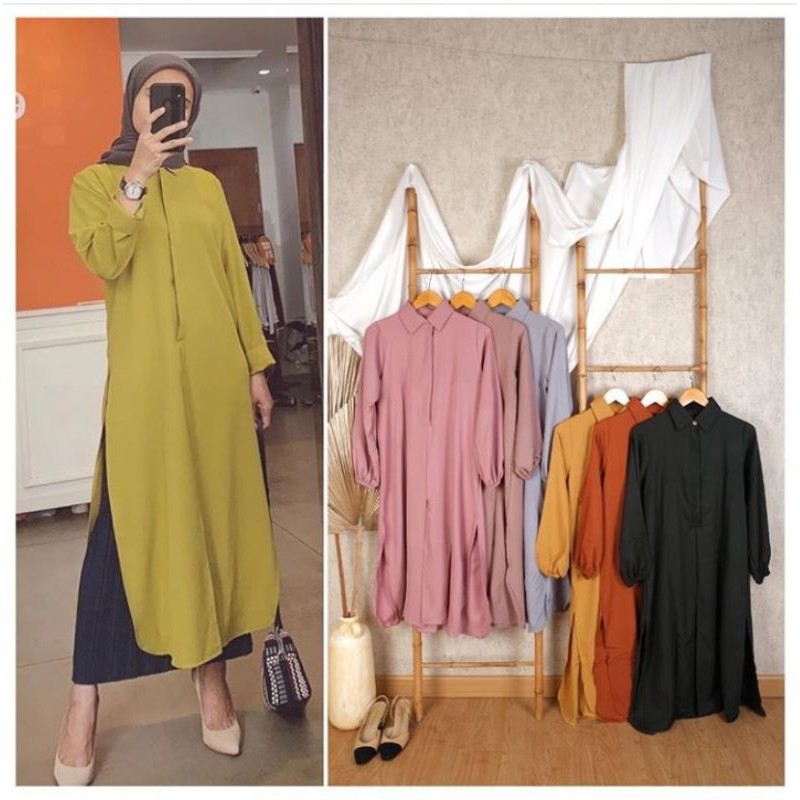 Tunik Polos bahan shakila by jenwill