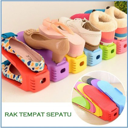 Rak Tempat Penyimpanan Sepatu &amp; Sandal Model TINGKAT (WN84)