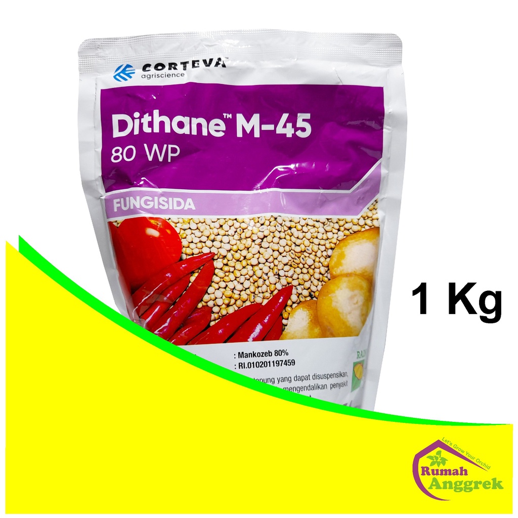 Fungisida Dithane M-45 80 WP 1 Kg obat pestisida fungi hama jamur busuk daun batang anggrek musim hu