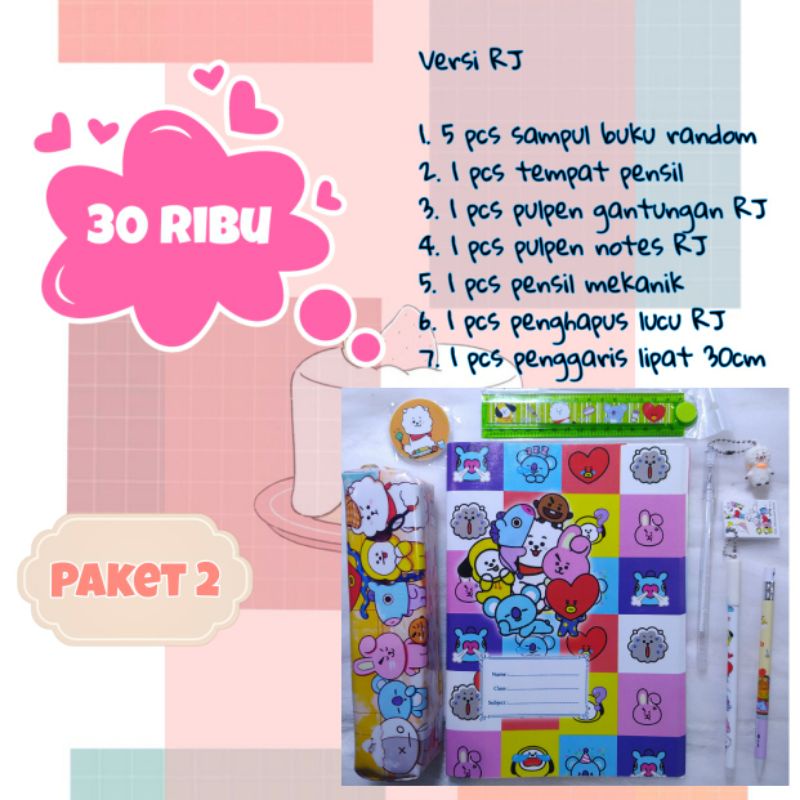 [COD] TERMURAH paket alat tulis bts bt21 army gift box bts murah set alat tulis bts kado bts lucu