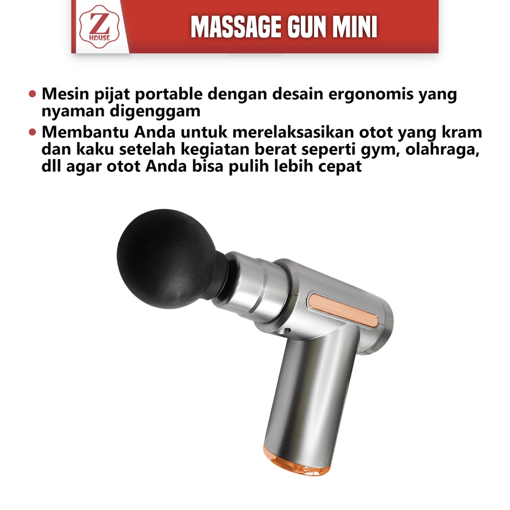 Massage Gun Deep Tissue Musle Alat Pijat Getar Terapi Otot Therapy Alat Pijat Portable Alat Pijat Elektrik Massage Gun