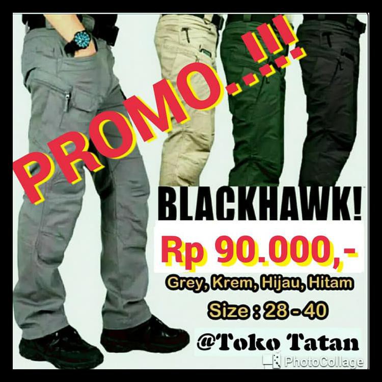 100%Original Best Seller...Celana Tactical Blackhawk - Hitam, 28 Promo Bulan Ini