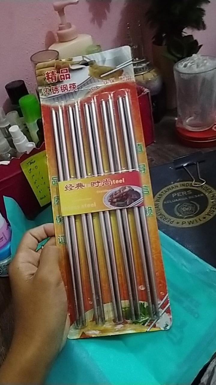 Sumpit Stainless Steel Model Korea 5 Pasang