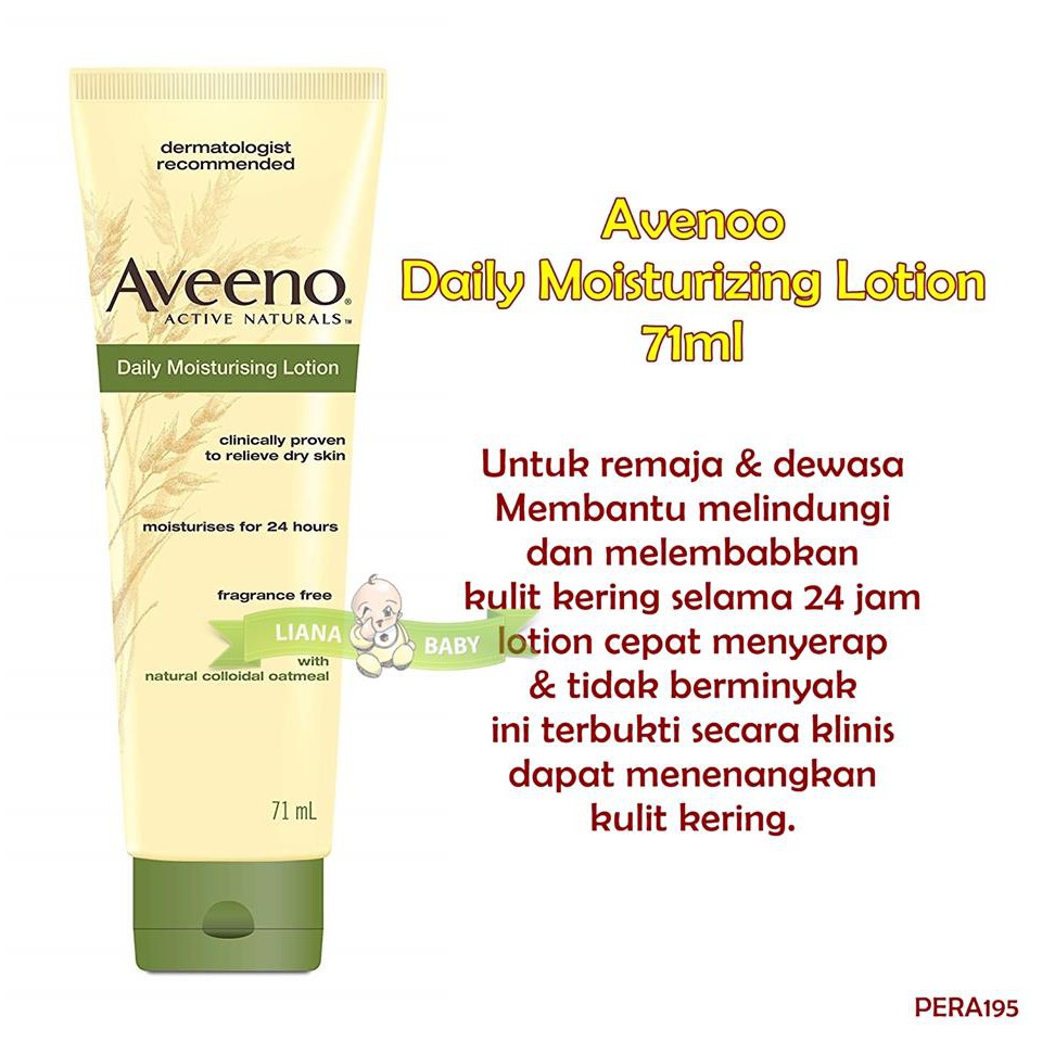 PERA195 AVEENO DAILY MOISTURIZING LOTION 71ML REMAJA &amp; DEWASA exp 07/2024