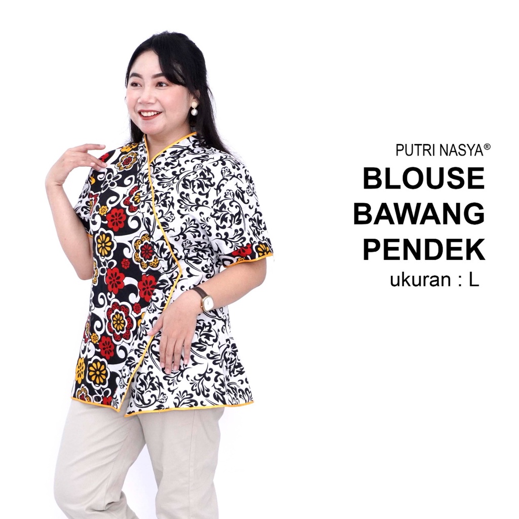 Blouse Big Size Formal Atasan Batik Jumbo Wanita S-M-L-XL-2L-3L-4L-5L-6L-7L Blus Jumbo Kantor Kerja Batik / Pakaian Kekinian LD 140 Seragam Formal