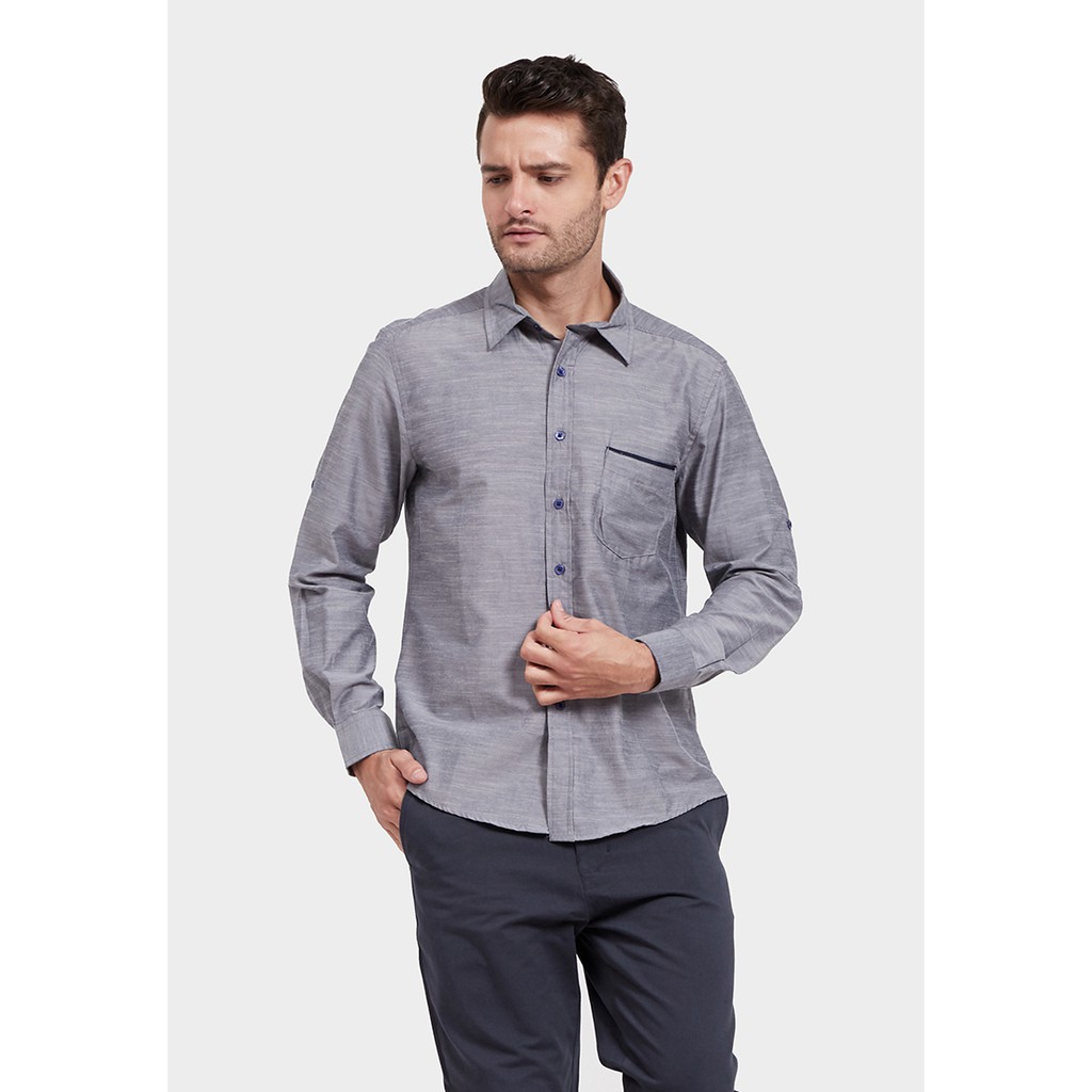 Kemeja Pria Abu Abu 2010 Lengan Panjang YEGE