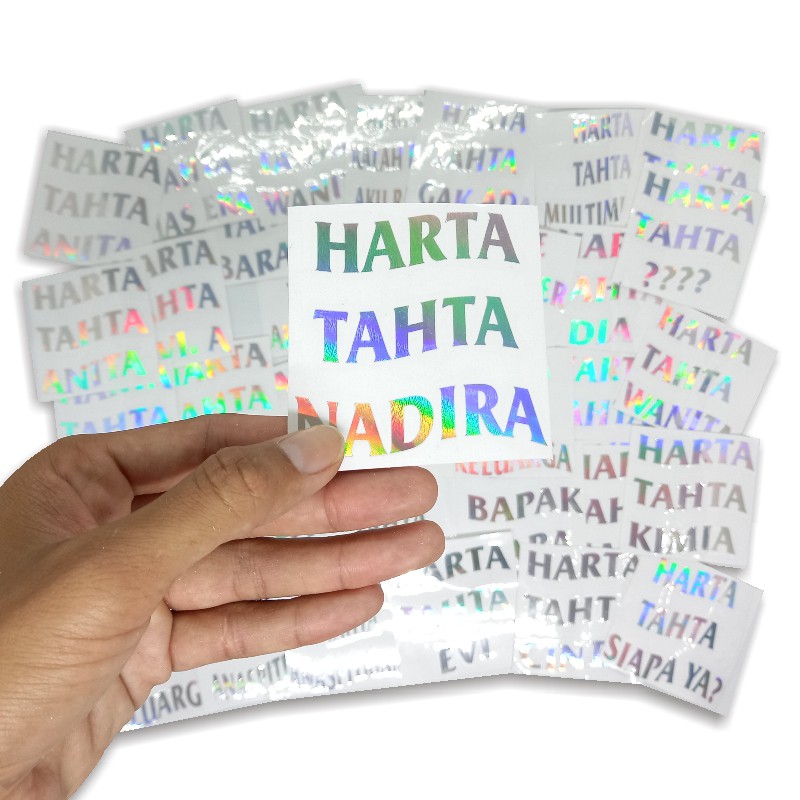 STIKER HOLOGRAM HARTA TAHTA