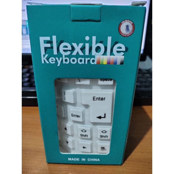 keyboard usb flexible gulung anti air packing dus