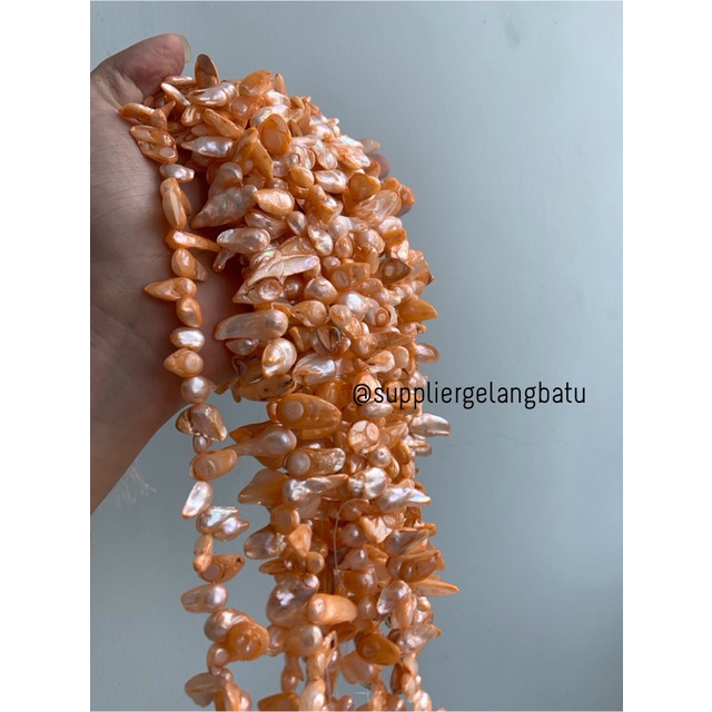 kerikil KERANG KESHI ORANGE tetes OVAL oren fresh water shell BAROK