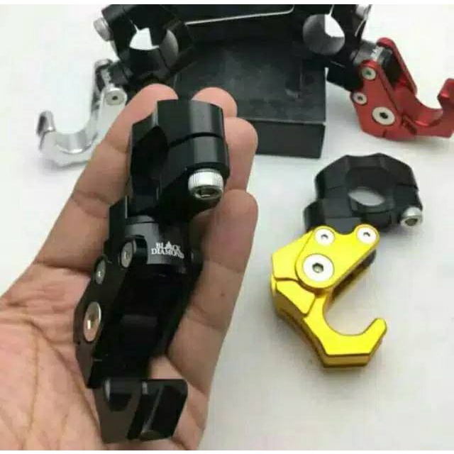 Gantungan Barang Motor Black Diamond Jepit Distang Universal Pcx,Adv,Vixion,Cb150r