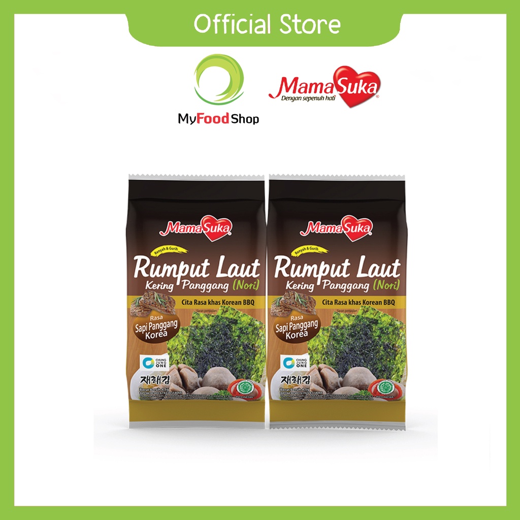 

MAMASUKA - RUMPUT LAUT PANGGANG - BARBEQUE ISI 2 @4,5 gr / snack rumput laut /NORI