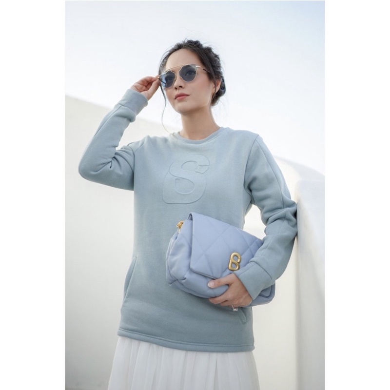 Audrey Sweatshirt Buttonscarves Benang Jarum