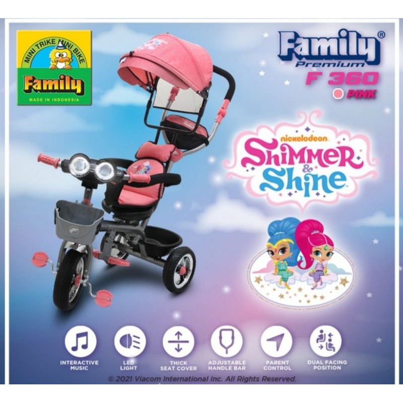 [EKA JAYA SEPEDA] Sepeda Anak Roda 3 Family F360 H bisa di putar 180 derajat