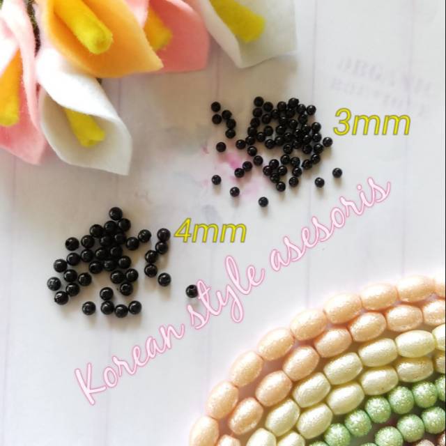 mata boneka 3mm/mote hitam 4mm  PER PACK