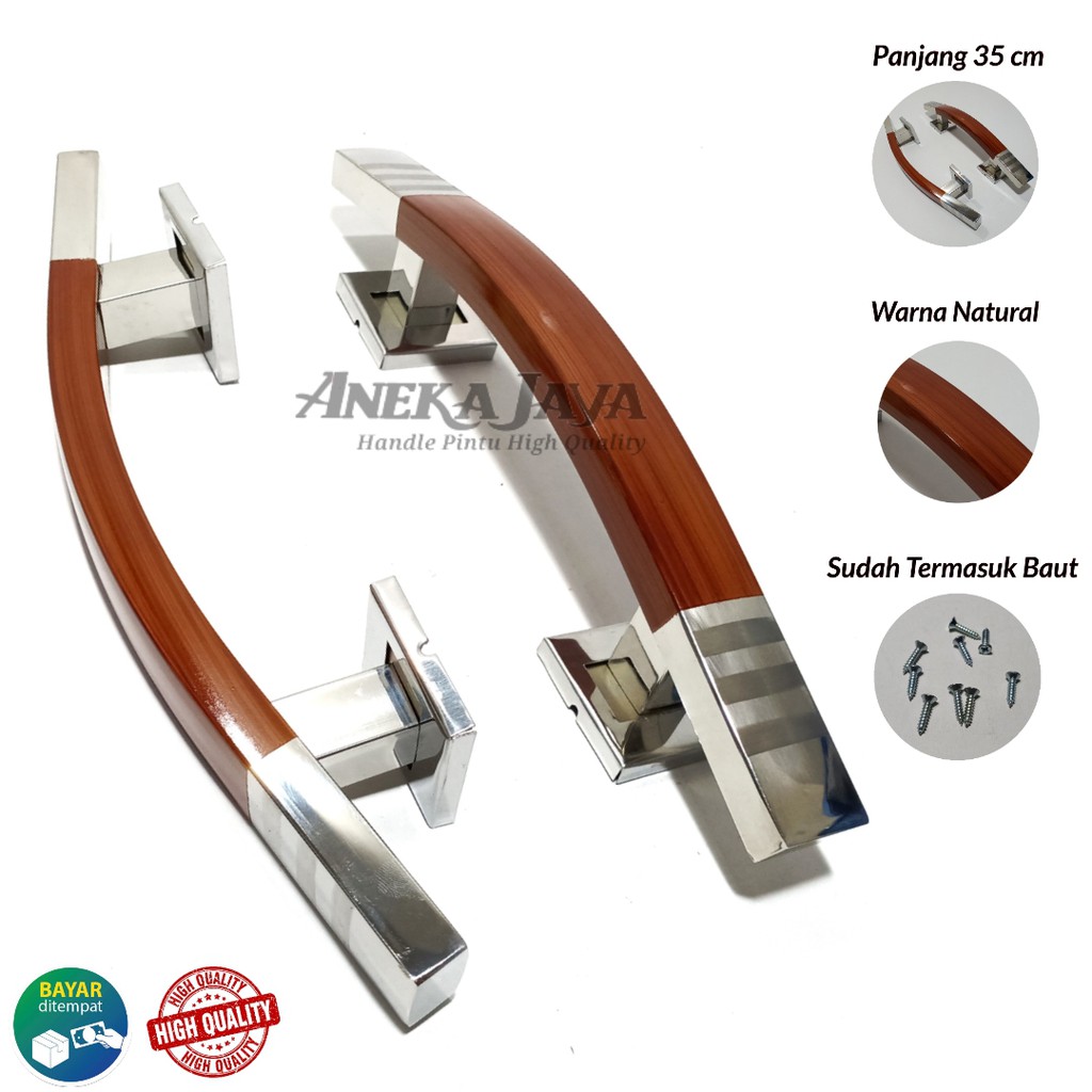 Handle Pintu rumah 35 cm / Tarikan Pintu / Pegangan Pintu rumah minimalis natural coklat muda