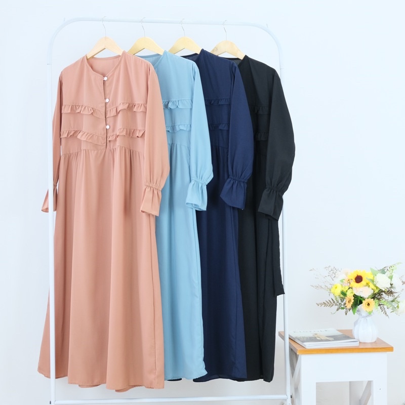 (MGA) GAMIS SOFIYA OVERSIZE RUFFLE DAILY BUSUI DRESS WOLFIS