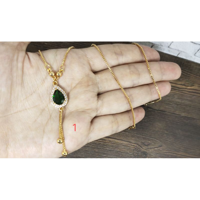 Fifi Fashion Kalung Koye Mata Warna model Perhiasan Lapis emas B007 28#
