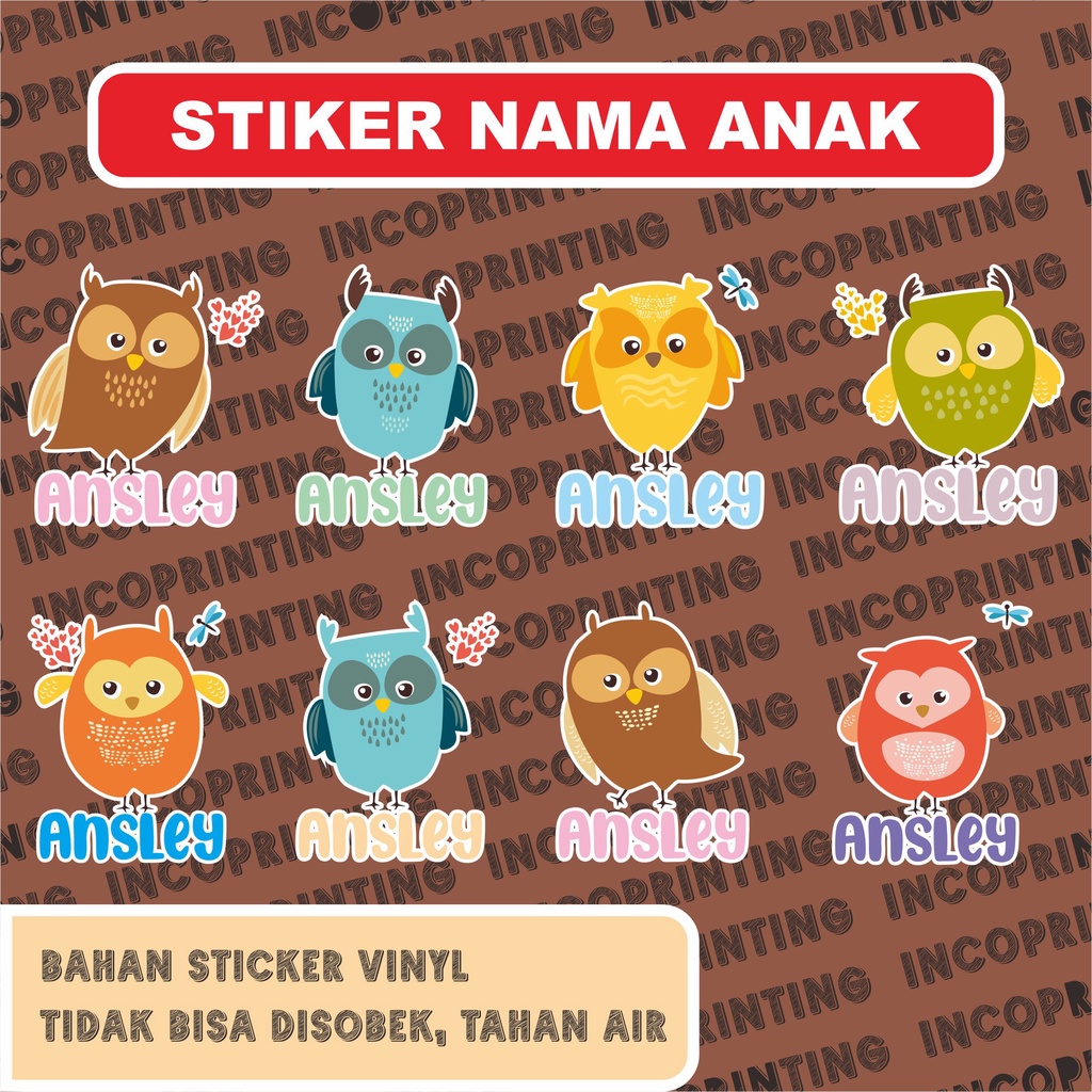 

STIKER ANAK OWL / LABEL OWL