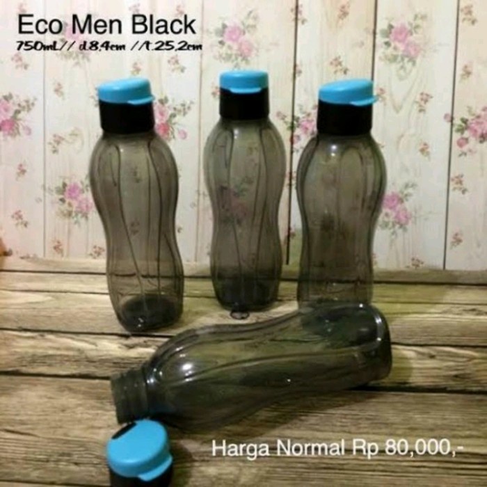 Botol Minum - Eco Men Black (1) Botol Tupperware 750Ml