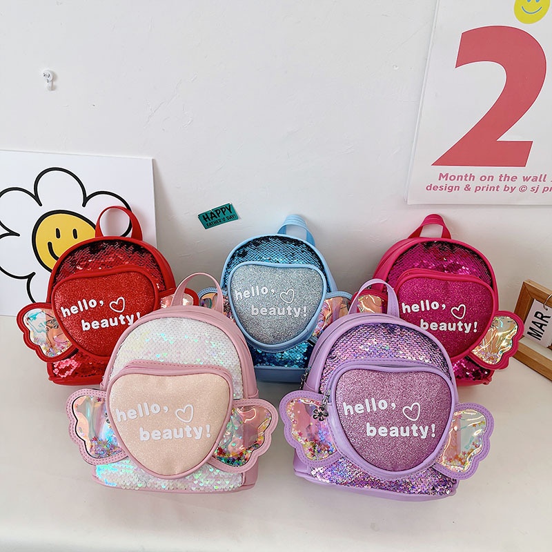 TweedyToys - Tas Anak Hello Beauty Sequin Wing Bag Import