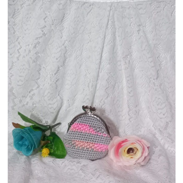 dompet koin rajut behel 8cm