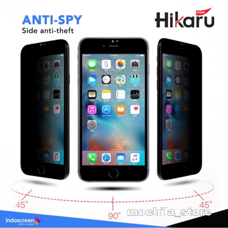 Full Cover Tempered Glass Privacy Oppo F11 Pro - Anti Spy - Hikaru