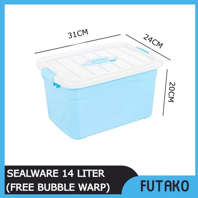 FUTAKO Kotak Penyimpanan dengan Penutup Storage Box Baju Ukuran M (31*24*20) 14 LITER