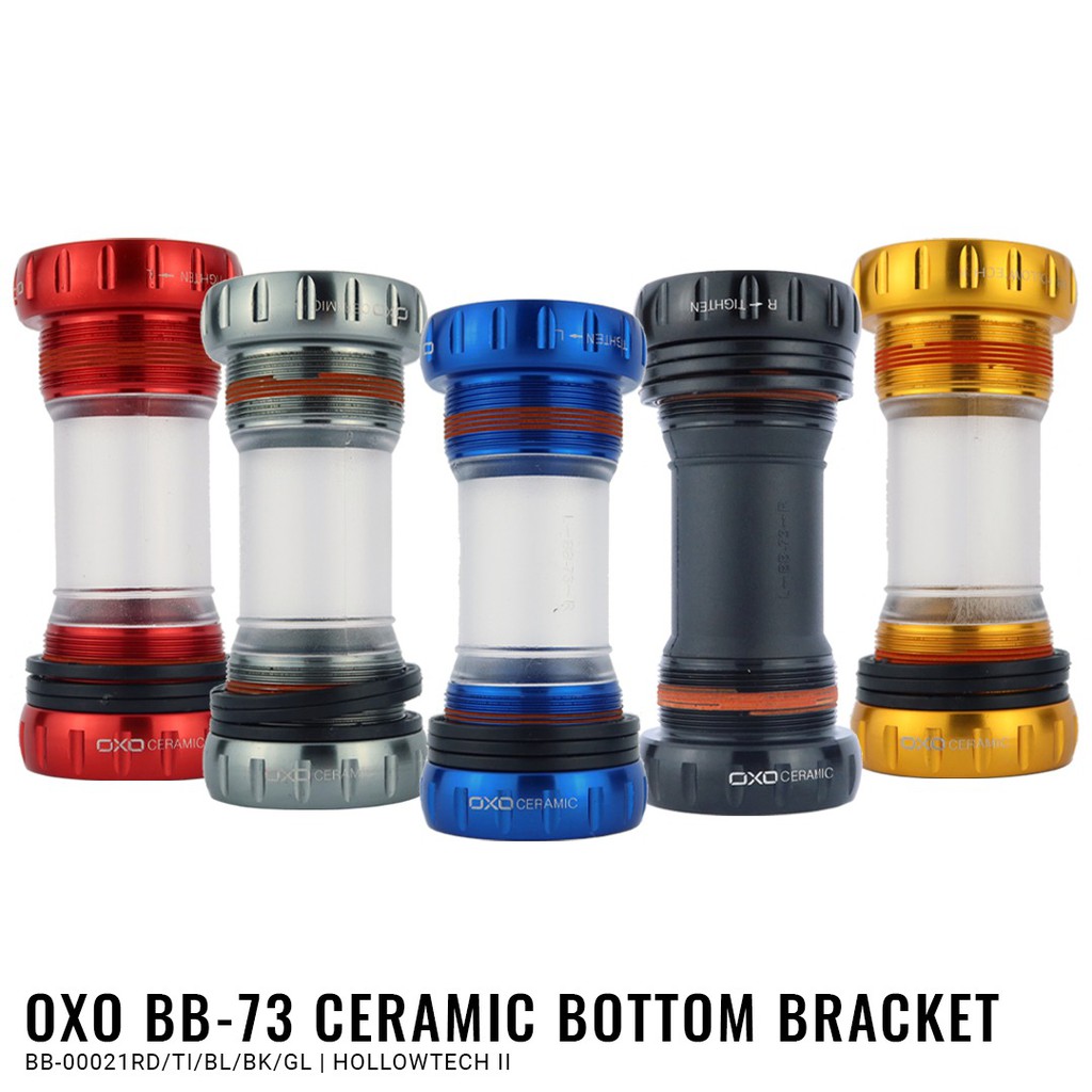 BB OXO HT2 HOLLOWTECH CERAMIC sepeda MTB roadbike SELI LIPAT MINION BB73 ready biru dan silver