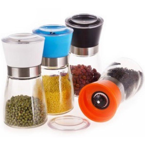 One Two Cups Manual Glass Pepper Grinder - M15996 - Black
